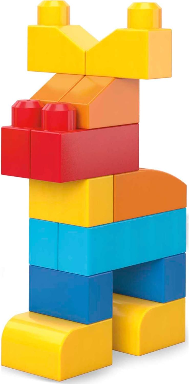 MEGA BLOKS First Builders Toddler Blocks Toys Set, Deluxe Building Bag with 150 Pieces and Storage, Blue, Ages 1+ Years