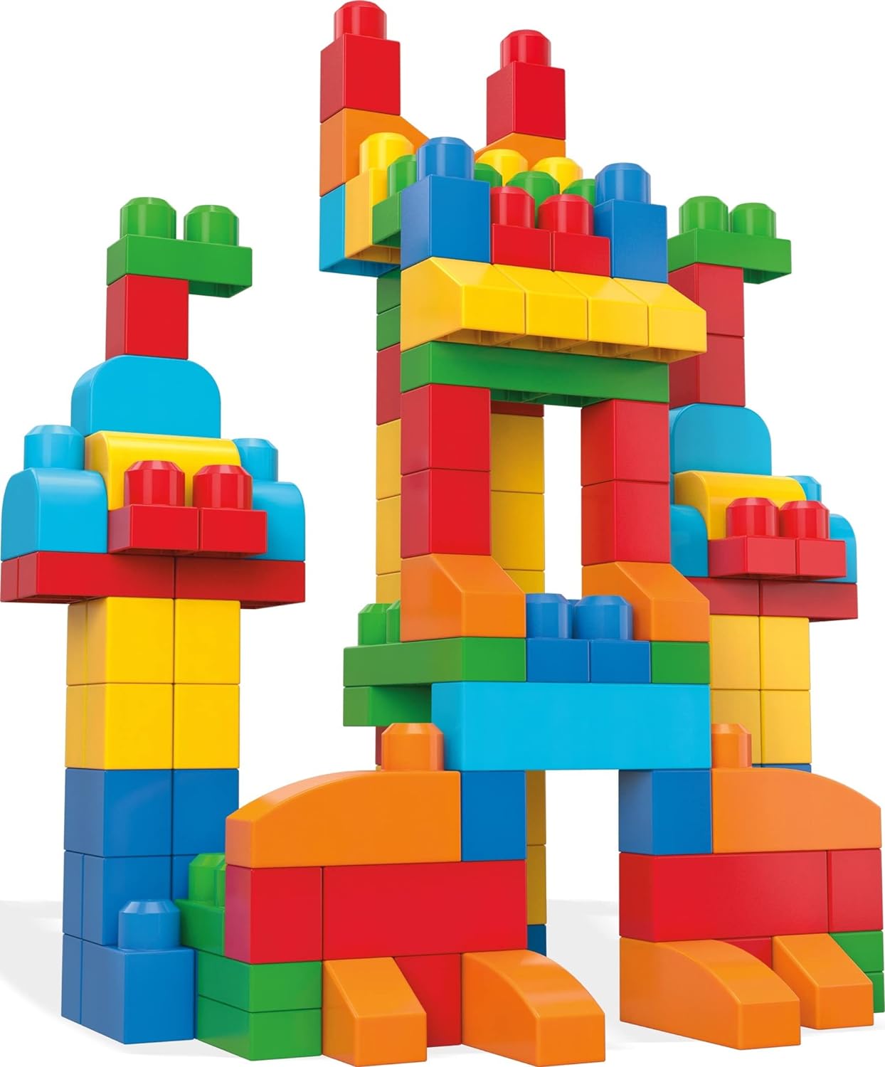 MEGA BLOKS First Builders Toddler Blocks Toys Set, Deluxe Building Bag with 150 Pieces and Storage, Blue, Ages 1+ Years