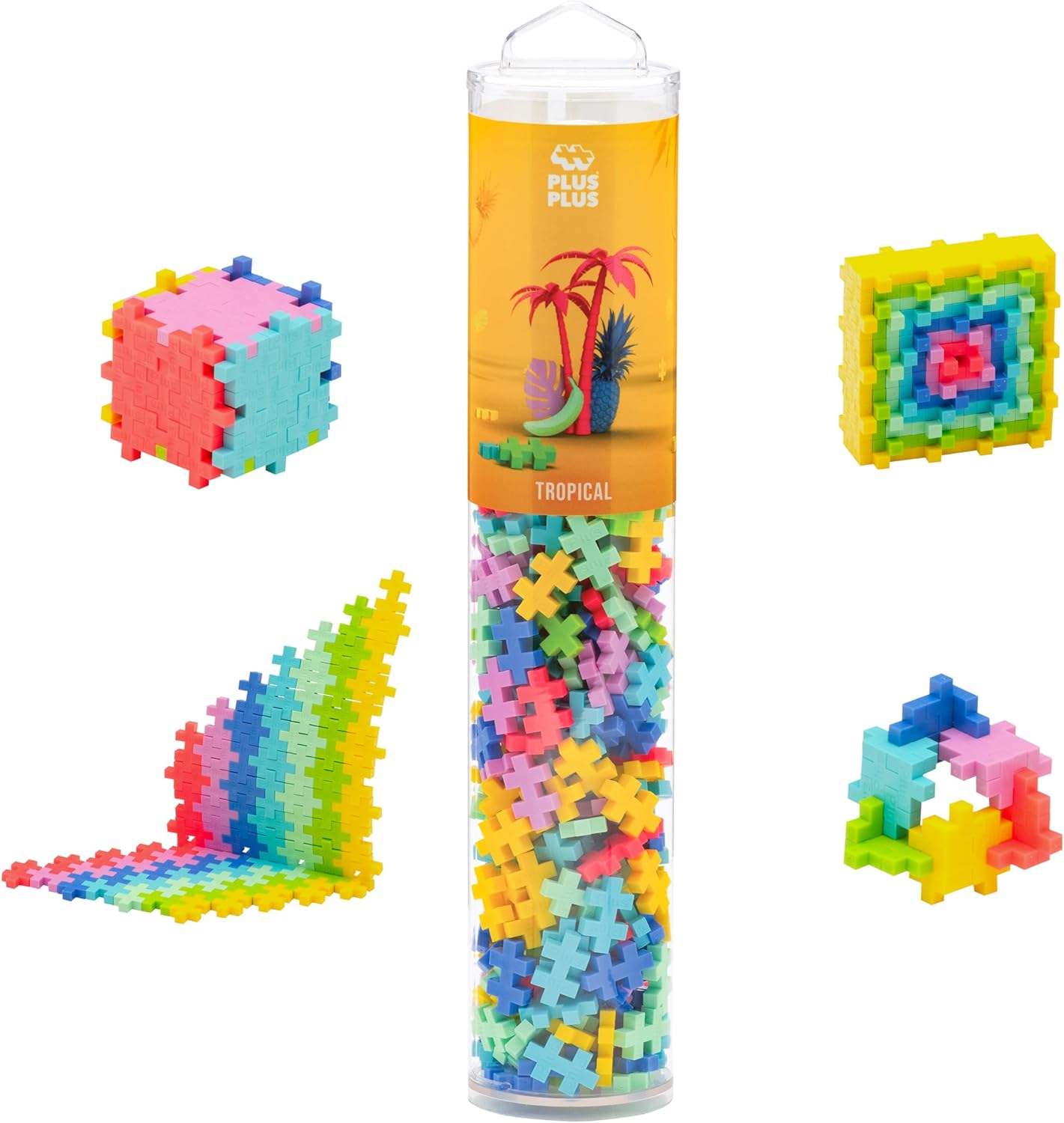 Plus Plus – Open Play Tube – 240 Piece Pastel Color Mix – Construction Building STEM | STEAM Toy, Interlocking Mini Puzzle Blocks for Kids