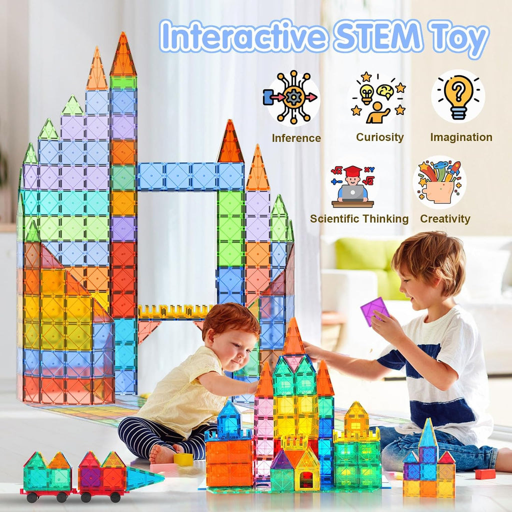 42PCS Magnetic Tiles,Magnetic Building Blocks for Kids Age 3 4 5 6 7 8,Toddler Montessori STEM Sensory Magnet Toys