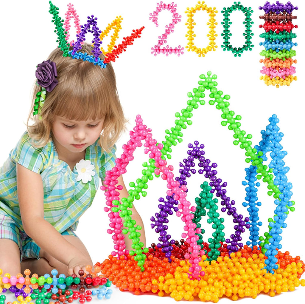 NEOACT 600 PCS Building Blocks Connect Toys,Interlocking Solid Plastic Educational Toys Sets for Preschool Kids Boys and Girls Aged 3+, Promote Fine Motor Skills and Sensory Development.