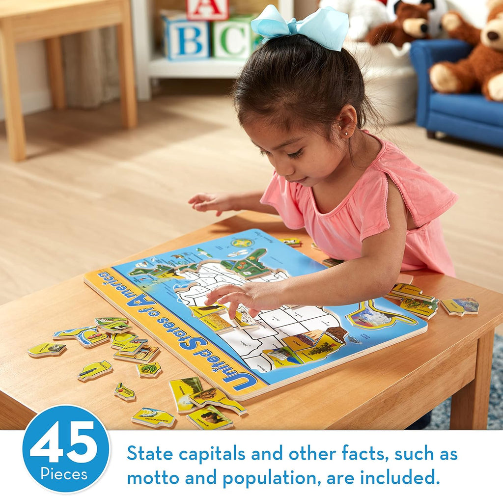 Melissa & Doug USA Map Wooden Puzzle (45 pcs)
