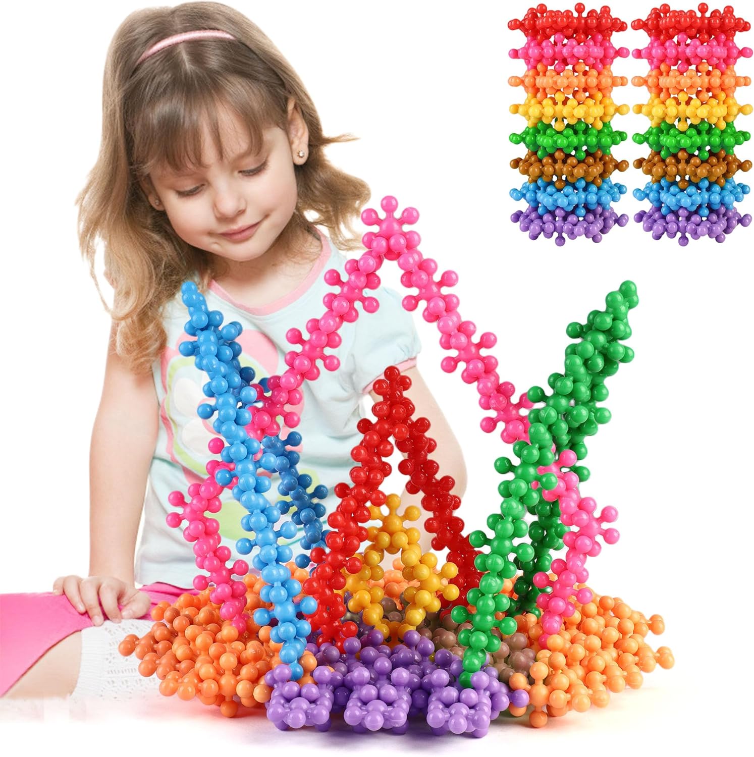 TOMYOU 200 Pieces Building Blocks Kids STEM Toys Educational Discs Sets Interlocking Solid Plastic for Preschool Boys and Girls Aged 3+, Safe Material Creativity