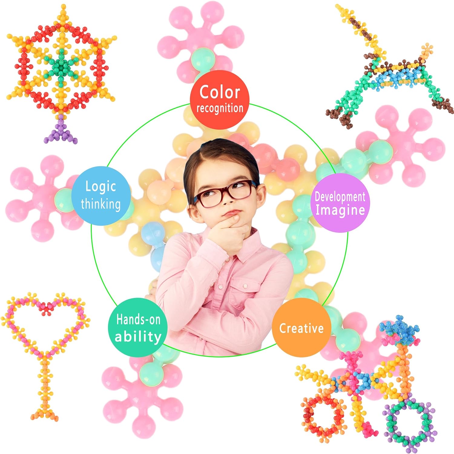 TOMYOU 200 Pieces Building Blocks Kids STEM Toys Educational Discs Sets Interlocking Solid Plastic for Preschool Boys and Girls Aged 3+, Safe Material Creativity