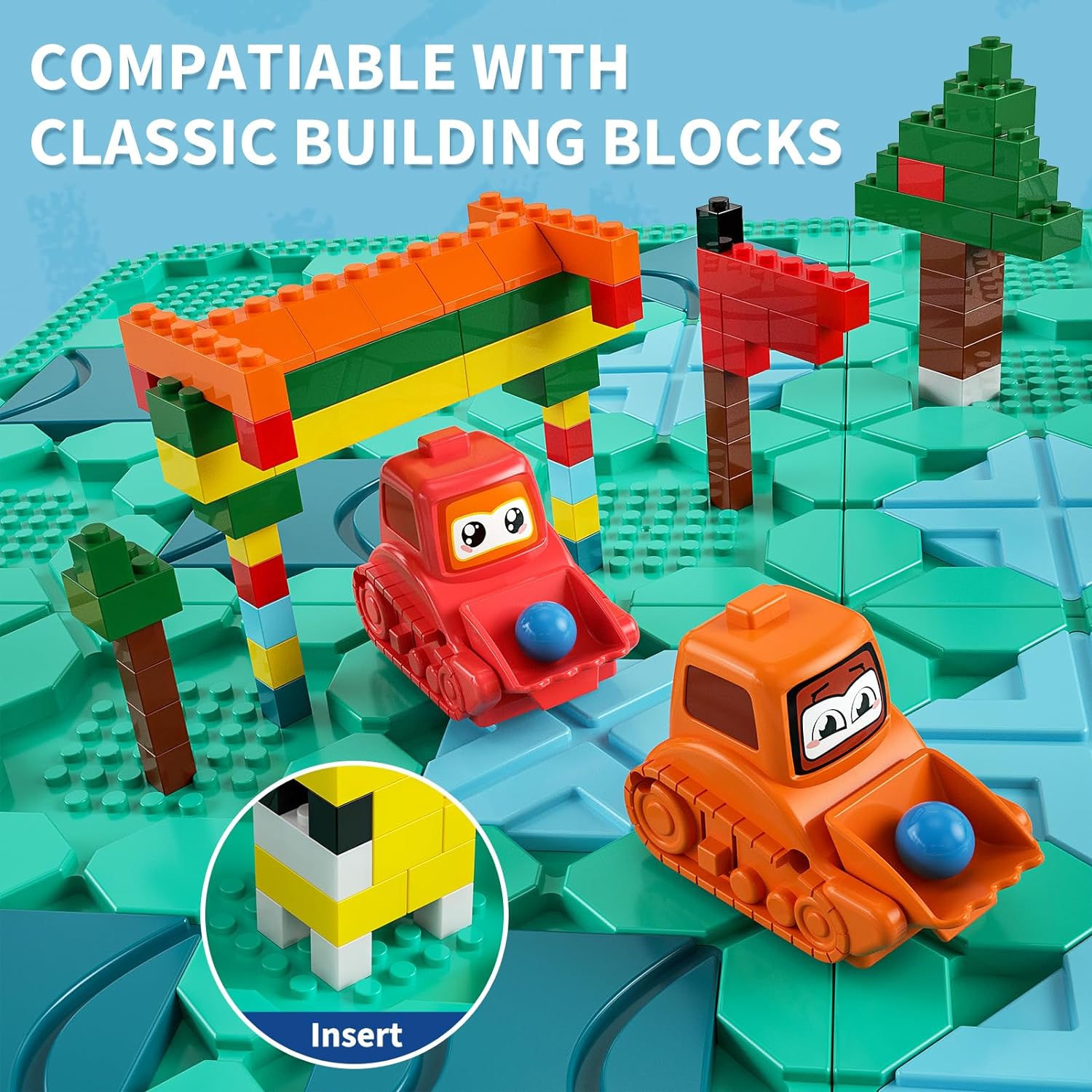 Logical Road Builder Games, STEM Family Board Game, Large Educational Smart Brain Teasers Puzzles Toys, Preschool Learning Early Montessori Birthday Gifts for Kids Boys Girls Age 4-8 Year Old