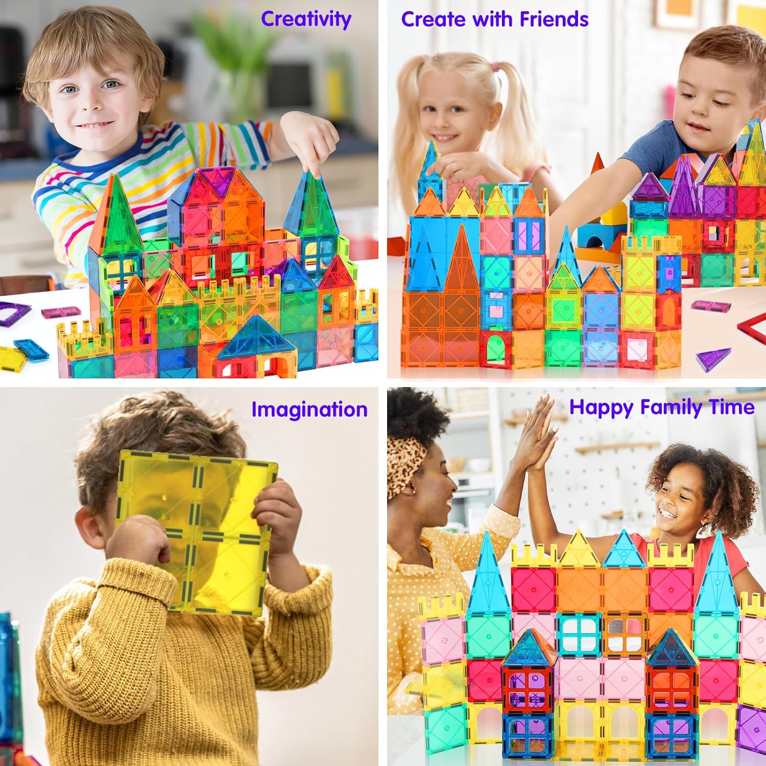 42PCS Magnetic Tiles,Magnetic Building Blocks for Kids Age 3 4 5 6 7 8,Toddler Montessori STEM Sensory Magnet Toys