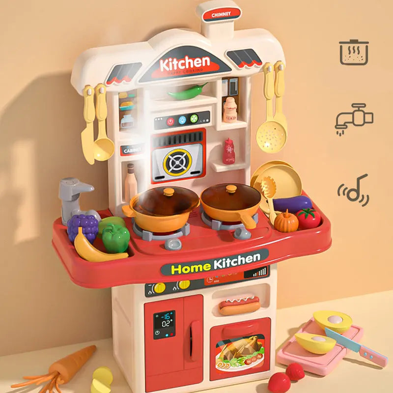 Kids Kitchen Set Pretend Play Plastic Fruit and Vegetable Cut Toys Girls Kitchen Food Toy