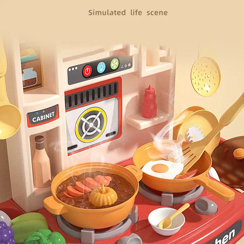 Kids Kitchen Set Pretend Play Plastic Fruit and Vegetable Cut Toys Girls Kitchen Food Toy