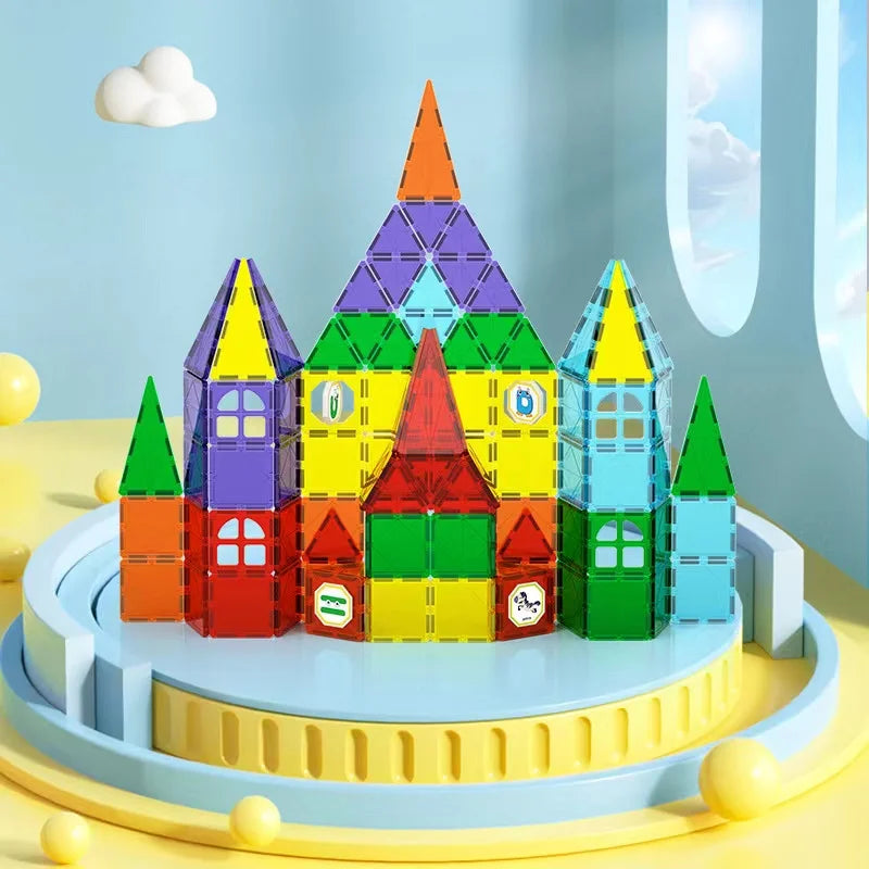 Custom Pieces Gift Educational Construction Tiles Kids Toy Magnetic Building Blocks Toys For Kids