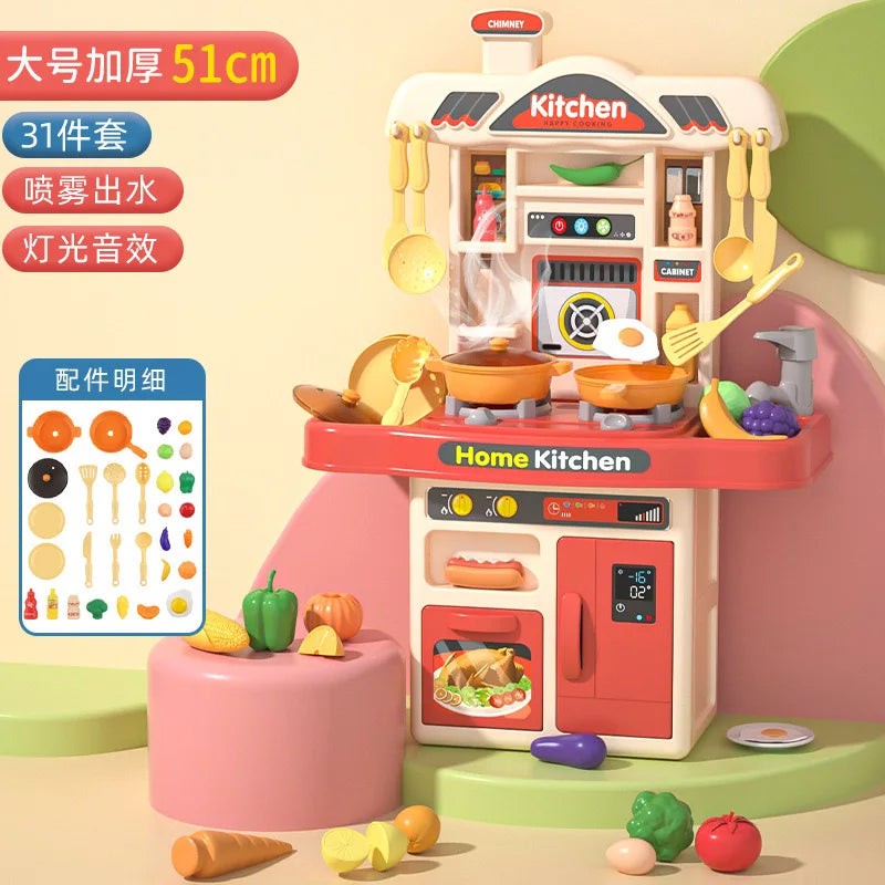 Kids Kitchen Set Pretend Play Plastic Fruit and Vegetable Cut Toys Girls Kitchen Food Toy