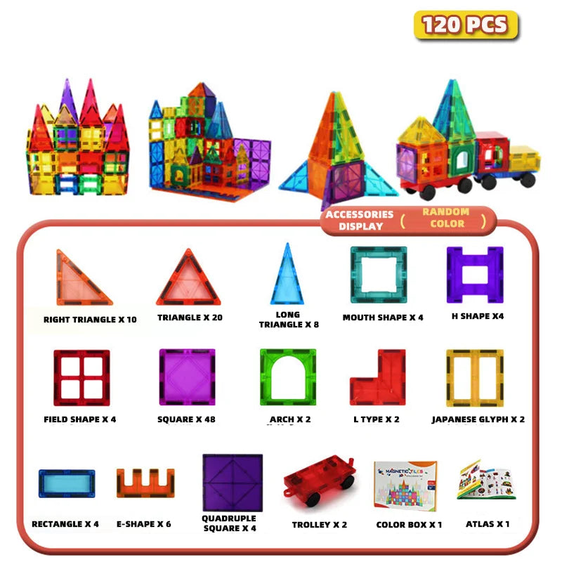 Diy Plastic Building Magnetic Blocks Construction Magnet Toys Kids Educational Magnetic Tiles
