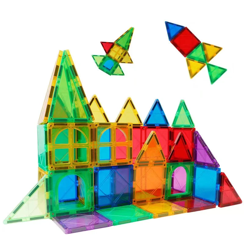 Custom Pieces Gift Educational Construction Tiles Kids Toy Magnetic Building Blocks Toys For Kids