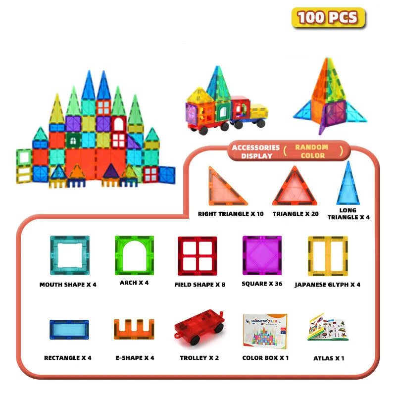 Diy Plastic Building Magnetic Blocks Construction Magnet Toys Kids Educational Magnetic Tiles