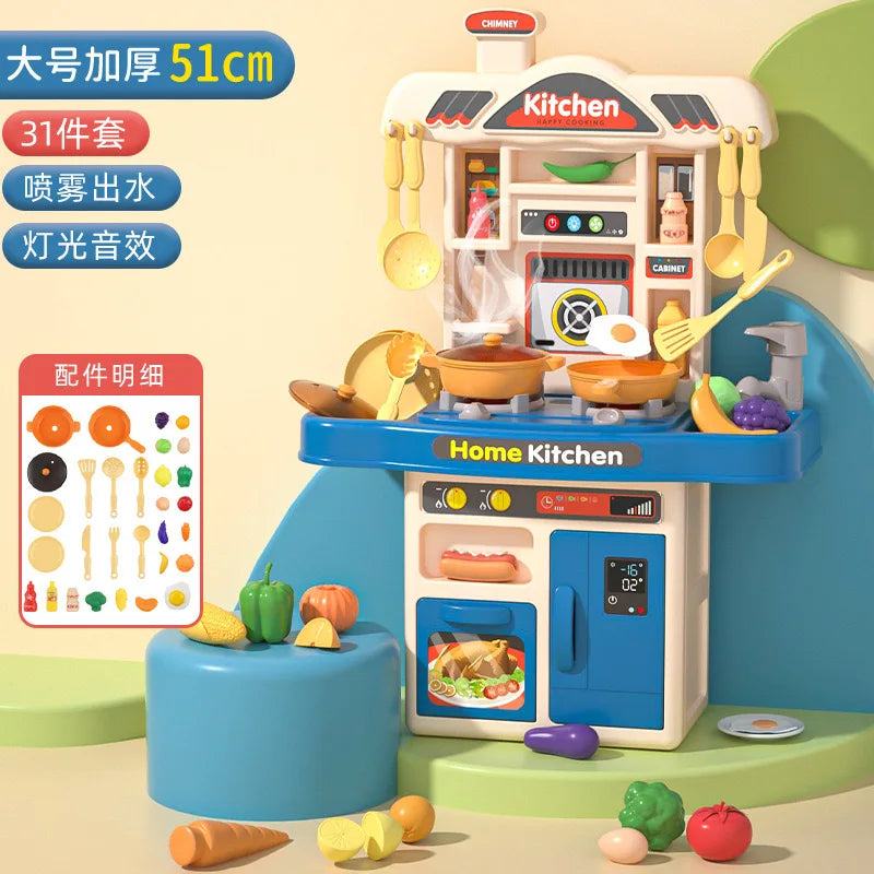 Kids Kitchen Set Pretend Play Plastic Fruit and Vegetable Cut Toys Girls Kitchen Food Toy