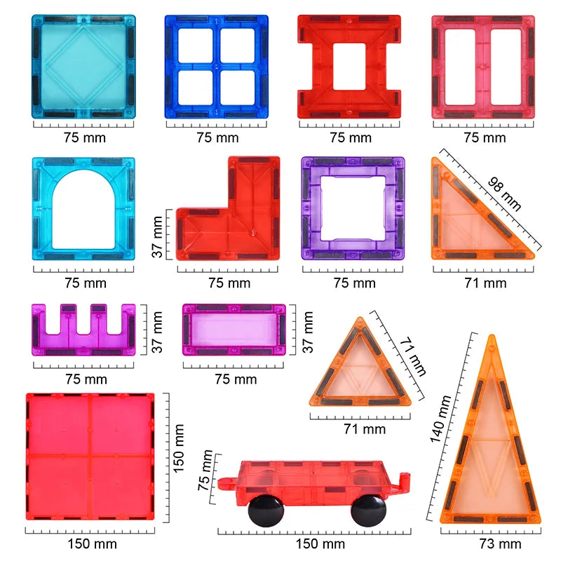 Diy Plastic Building Magnetic Blocks Construction Magnet Toys Kids Educational Magnetic Tiles