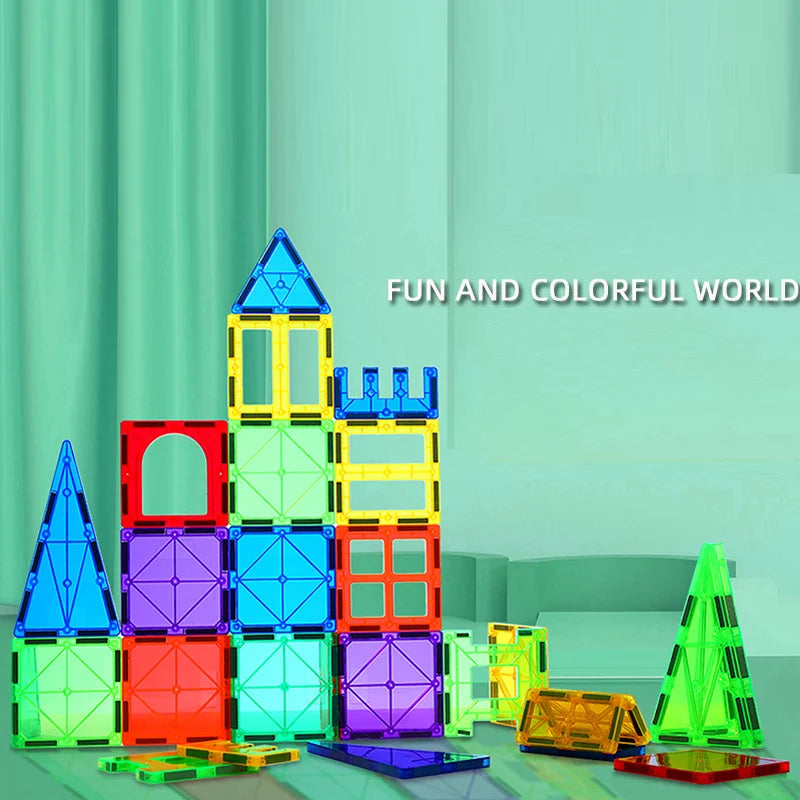 Diy Plastic Building Magnetic Blocks Construction Magnet Toys Kids Educational Magnetic Tiles